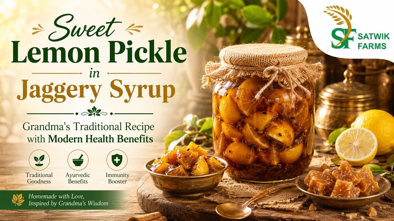 Sweet Lemon Pickle in Jaggery Syrup: Grandma's Traditional Recipe with Modern Health Benefits